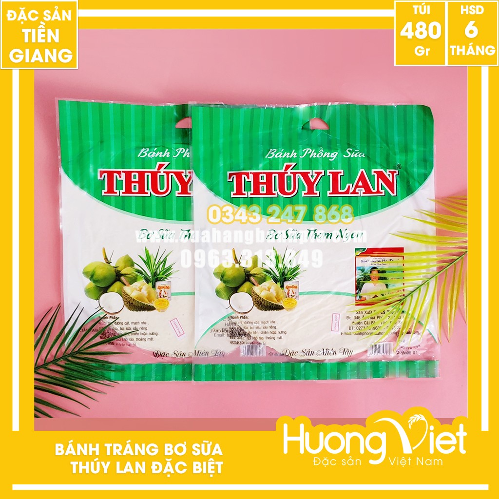 Bánh tráng bơ sữa nguyên chất dừa không sầu riêng Hoàng Dung Thuý Lan 480g Bánh tráng bơ sữa nguyên chất dừa không sầu riêng Hoàng Dung Thuý Lan 480g