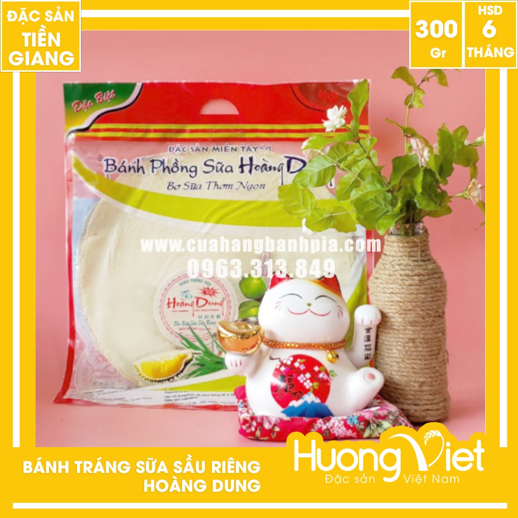 Bánh tráng bơ sữa nguyên chất dừa không sầu riêng Hoàng Dung Thuý Lan 480g Bánh tráng bơ sữa nguyên chất dừa không sầu riêng Hoàng Dung Thuý Lan 480g