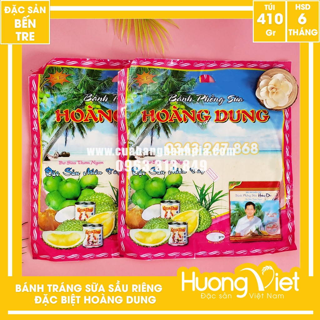 Bánh tráng bơ sữa nguyên chất dừa không sầu riêng Hoàng Dung Thuý Lan 480g Bánh tráng bơ sữa nguyên chất dừa không sầu riêng Hoàng Dung Thuý Lan 480g