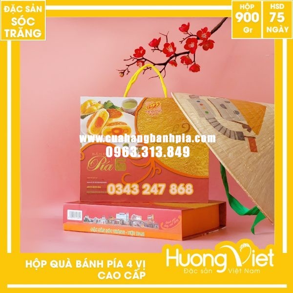 Hộp quà bánh pía 6 sao 4 vị Tân Huê Viên 600g