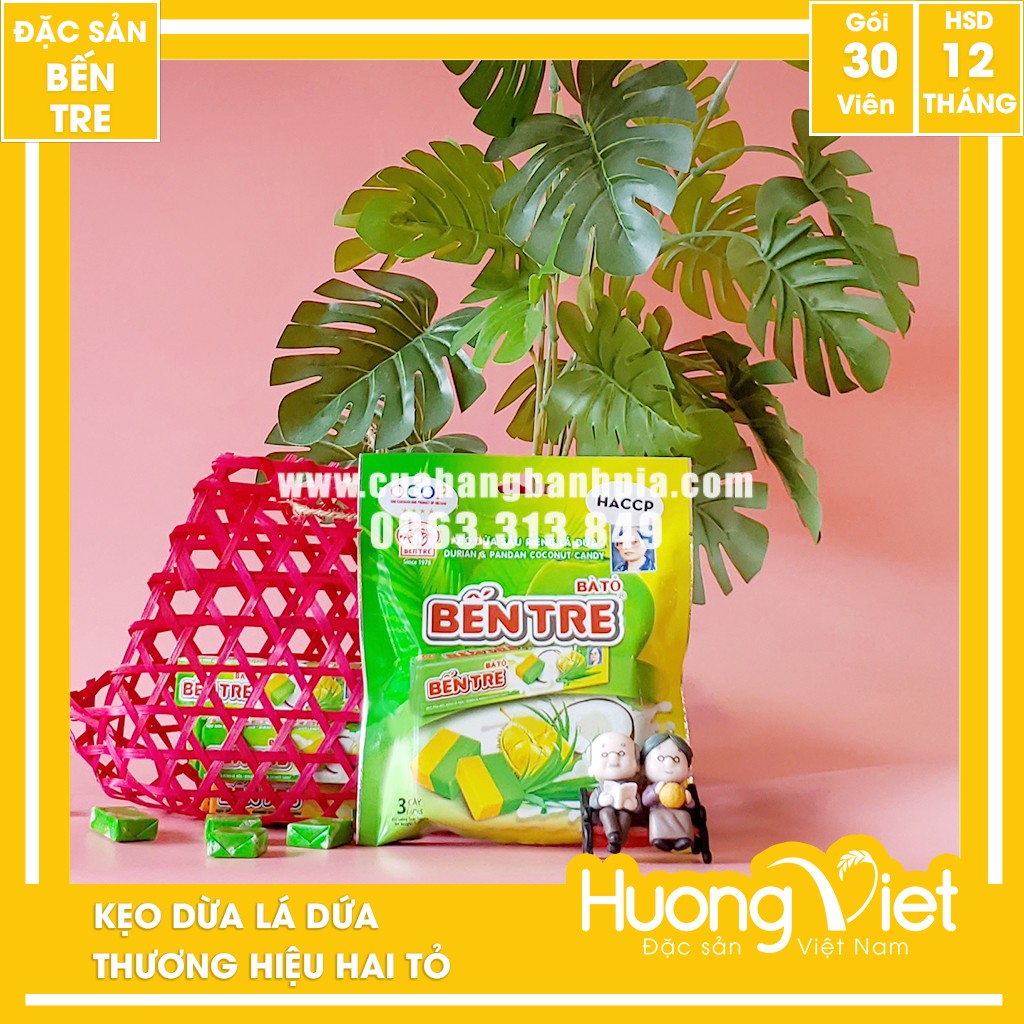 Kẹo dừa sầu riêng Hai Tỏ 3 thanh 150g Kẹo dừa sầu riêng Hai Tỏ 3 thanh 150g