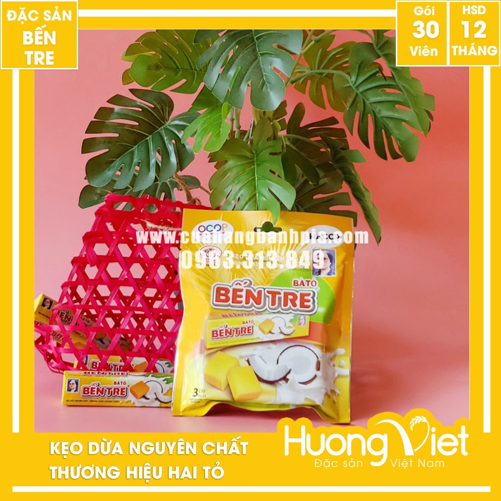 Kẹo dừa sầu riêng Hai Tỏ 3 thanh 150g Kẹo dừa sầu riêng Hai Tỏ 3 thanh 150g