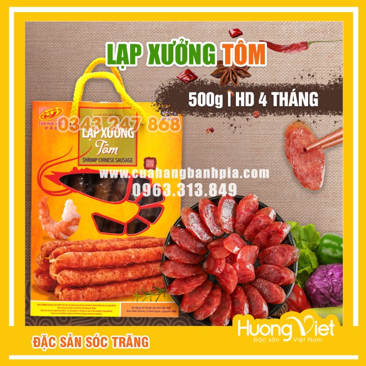 Lạp xưởng tôm Tân Huê Viên 500g Lạp xưởng tôm Tân Huê Viên 500g