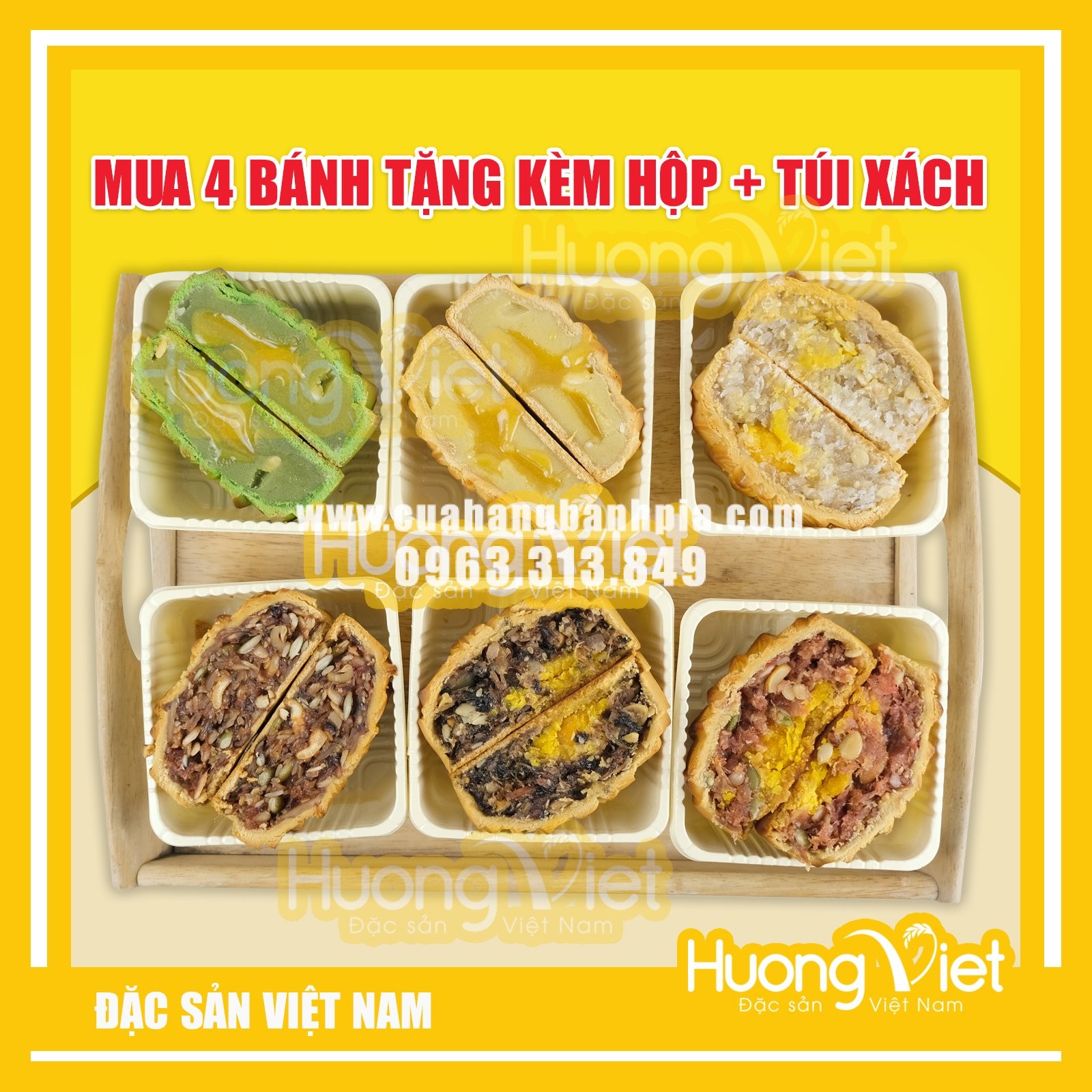 Hộp quà bánh trung thu Như Ý 2 bánh Tân Huê Viên - MS92 Hộp quà bánh trung thu Như Ý 2 bánh Tân Huê Viên - MS92