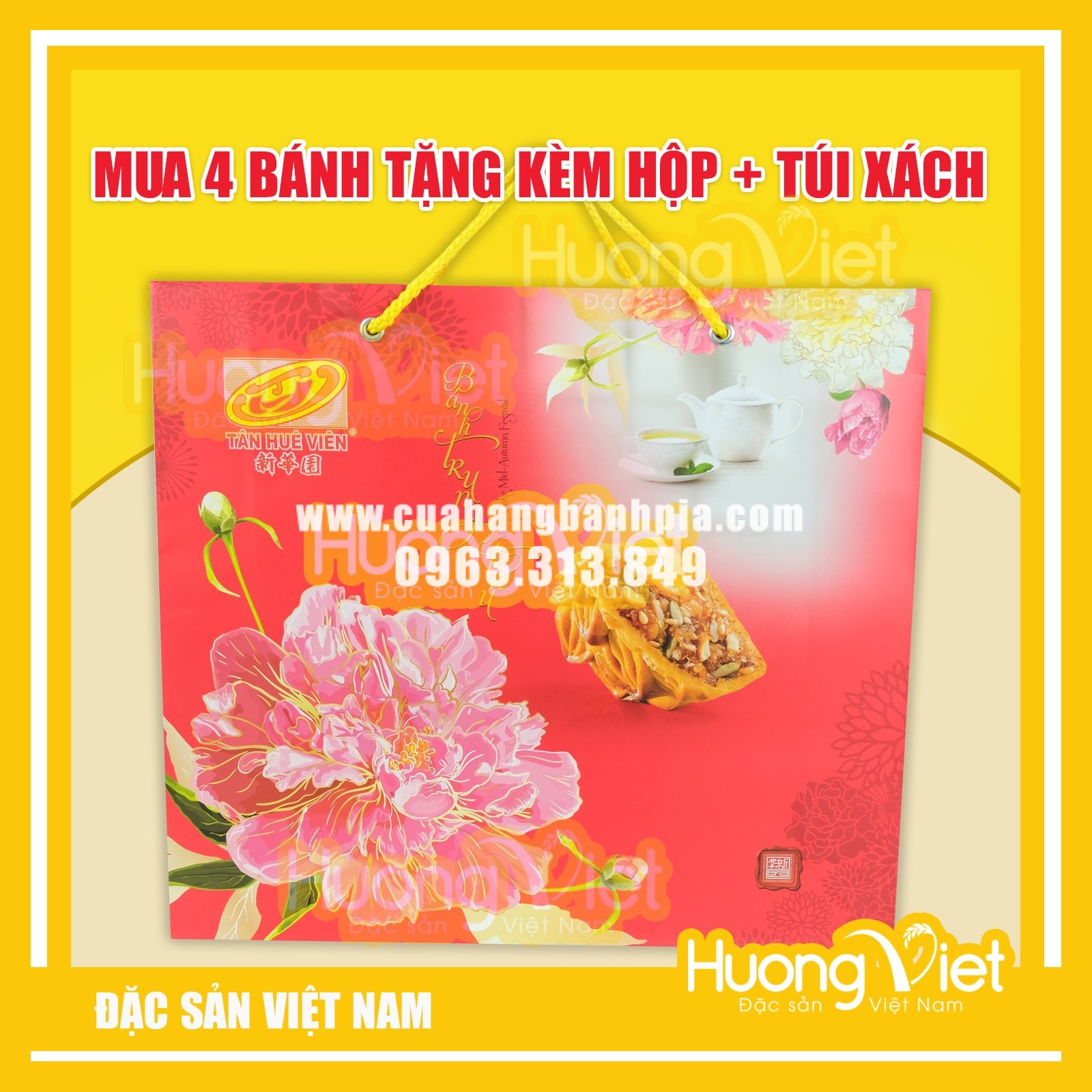 Hộp quà bánh trung thu Như Ý 2 bánh Tân Huê Viên - MS92 Hộp quà bánh trung thu Như Ý 2 bánh Tân Huê Viên - MS92