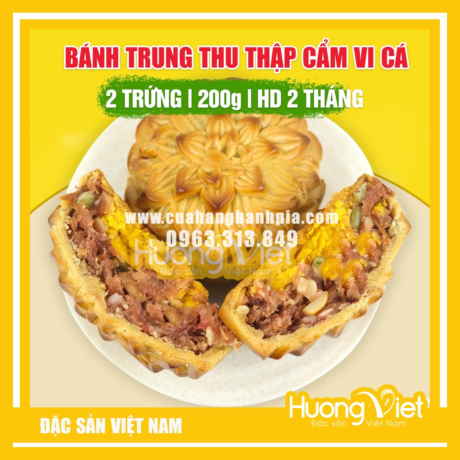 Bánh trung thu thập cẩm vi cá Tân Huê Viên 200g - MS04 Bánh trung thu thập cẩm vi cá Tân Huê Viên 200g - MS04